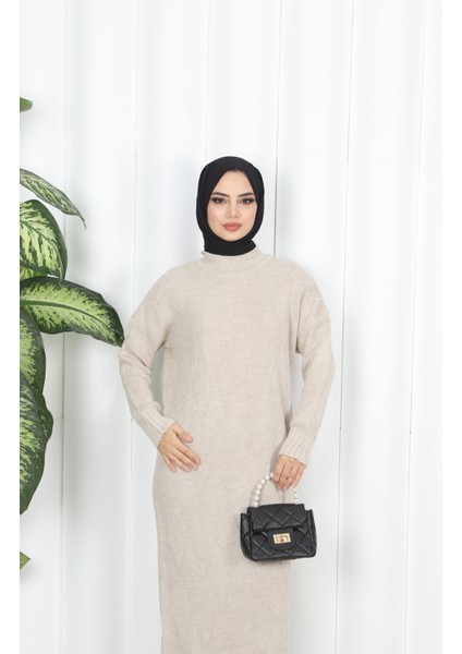 Baklava Desenli Triko Elbise modelleri