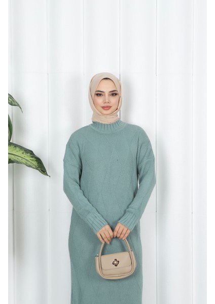 Baklava Desenli Triko Elbise modelleri