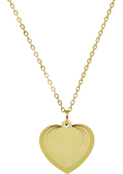 Altın Renk Kalp Tasarım Aile Temalı Kişiye Özel Çelik Kadın Kolye - En Fazla 5 Isim indirimleri