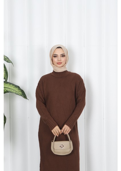 Baklava Desenli Triko Elbise modelleri