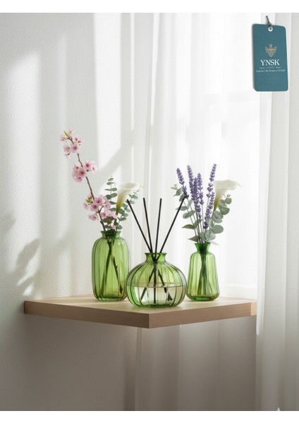 3'lü Minimalist Dekor Cam Vazo, Oda Kokusu Şişesi, Modern Dekor Vazo