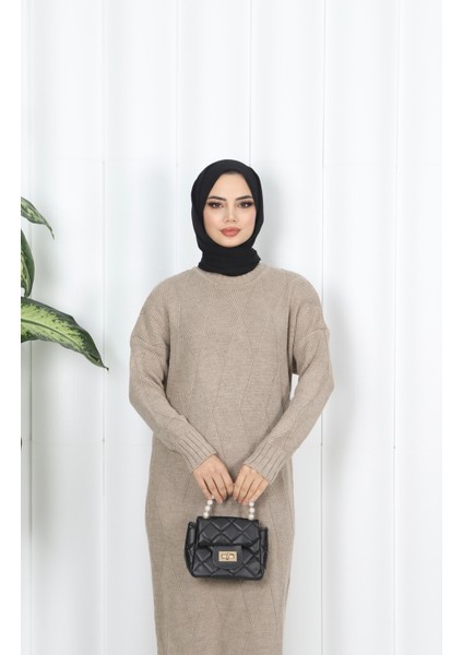 Baklava Desenli Triko Elbise modelleri