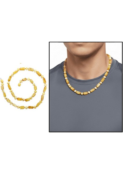 Doğal Form Bal Beyaz Renkli Hakiki Damla Kehribar Erkek Kolye fiyatları