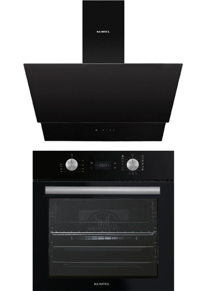 Digital Plus 15 Programlı 2\'li Siyah Ankastre Set (Fırın-Davlumbaz)