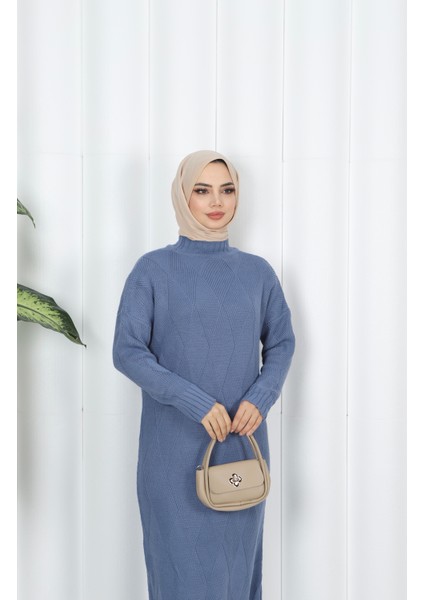 Baklava Desenli Triko Elbise fırsatları