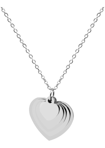 Gümüş Renk Kalp Tasarım Aile Temalı Kişiye Özel Çelik Kadın Kolye - En Fazla 5 Isim modelleri