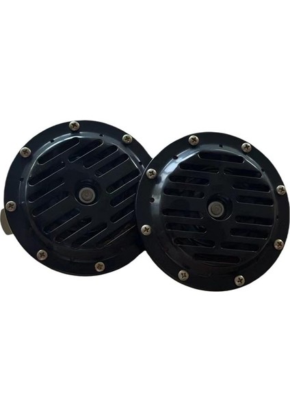 Dı Dıt Korna 12V Rölesiz Super Ton Büyük Siyah Set / SSKO72