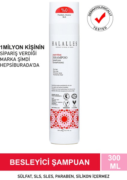 Besleyici Kuru Saçlar İçin Şampuan Sülfatsız & Vegan Formül 300 ml