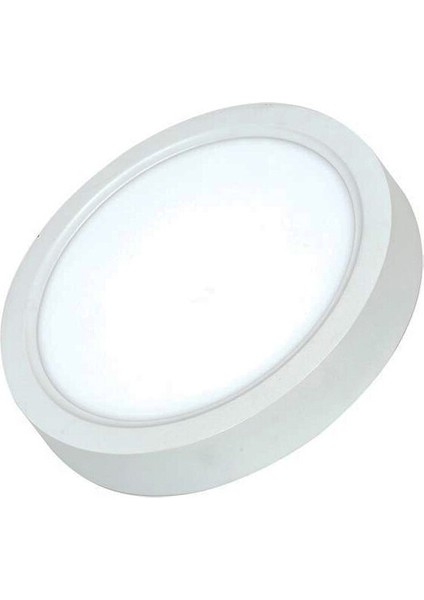 12W Sıva Üstü Yuvarlak LED Panel Armatür Beyaz Gövde 3000K Gün Işığı