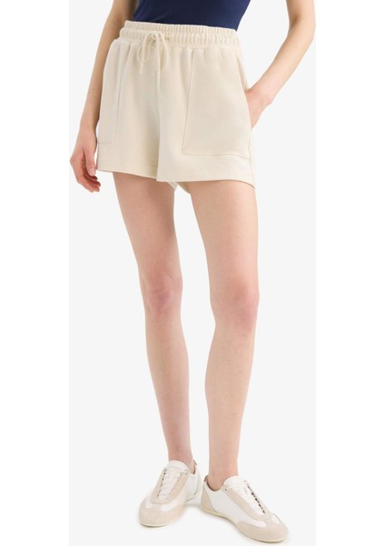Regular Fit Beli Lastikli Cepli Bermuda Şort D3327AX25SP