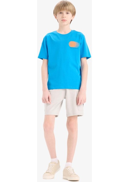 Erkek Çocuk Beli Lastikli Kargo Cepli Şort B5868A825HS