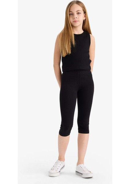 Kız Çocuk Kısa Boy Penye 2'li Tayt B7295A825SM