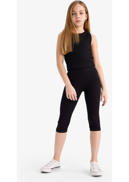 Kız Çocuk Kısa Boy Penye 2'li Tayt B7295A825SM