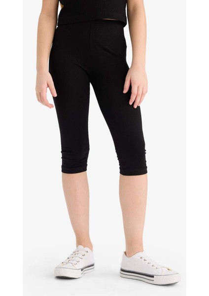 Kız Çocuk Kısa Boy Penye 2'li Tayt B7295A825SM