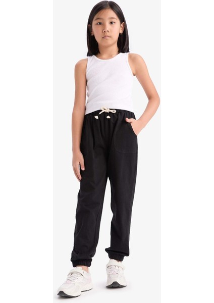 Kız Çocuk Beli Lastikli Cepli Jogger Eşofman Altı Z8779A625SM