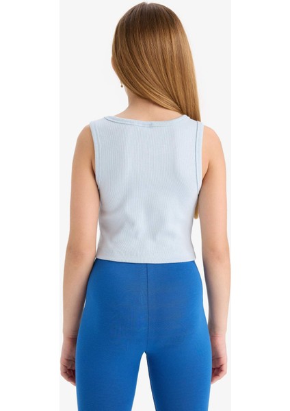 Kız Çocuk Bisiklet Yaka Basic Düz Atlet D9097A825HS