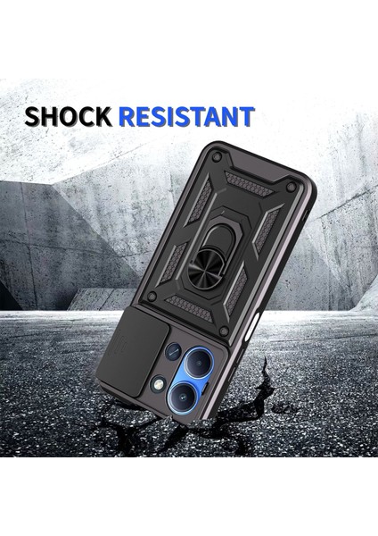 Redmi 15C Uyumlu Magnetik Standlı Kamera Korumalı Sürgülü Kapak modelleri