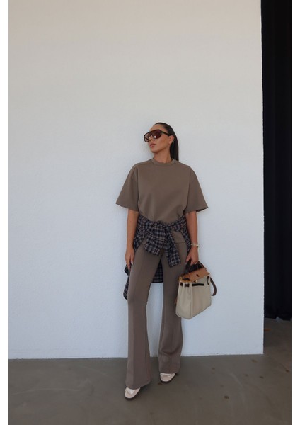 Ispanyol Paça Önden Dikişli Pantolon