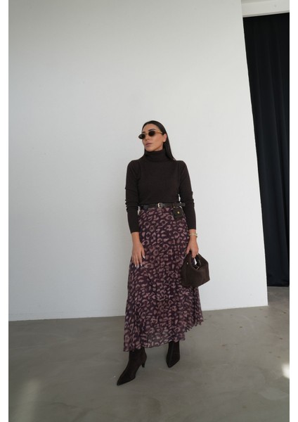 Desenli Pliseli Mini Çanta Aksesuarlı Etek fırsatları