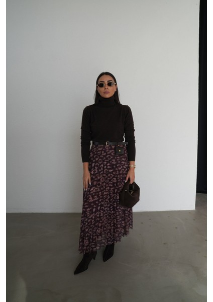 Desenli Pliseli Mini Çanta Aksesuarlı Etek indirimleri