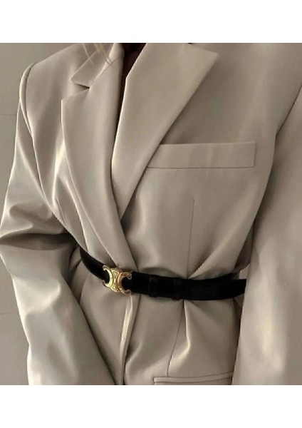 Kadın Siyah Gold Tokalı Kemer Elbise Kemeri Pantolon Kemeri fiyatları