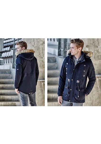 Erkek Siyah Dik Yaka Şişme Suni Deri Mont indirimleri