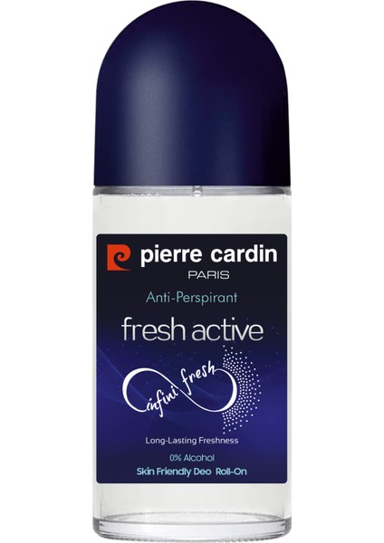 Roll-On Kadın Deodorant Ter Kokusu Önleyici Leke Bırakmayan 48 Saat Anti-Perspirant Koruma -Fresh Active - Aktif Ferahlık - 50 ml