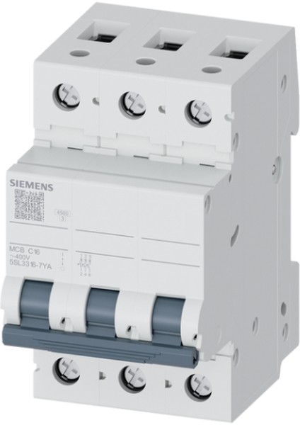 5SL3316-7YA C Tipi 3 Faz 16A 4.5ka Otomatik Sigorta