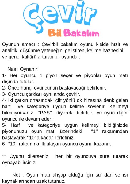 Çevir Bil Bakalım Öğretici Eğitim Meteryali Turuncu fiyatları
