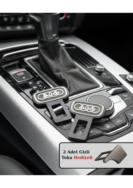 Audı Logolu Emiyet Kemer Tokası Aksesuarı - Aksesuar 2 Adet