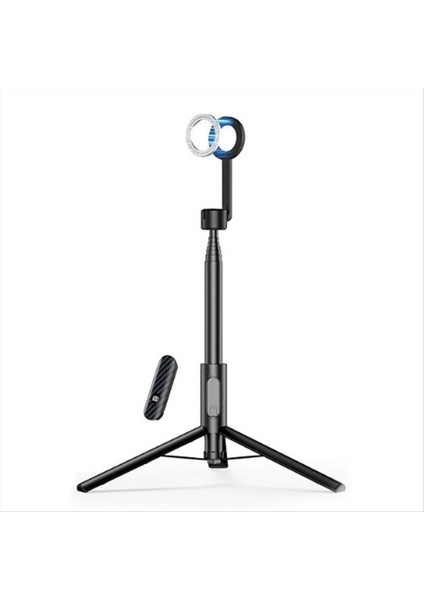 Manyetik Telefon Tripod 1.6m Kablosuz Uzak Taşınabilir Telefonlarla Uzatılabilir Selfie Stick iPhone Android Telefon A (Yurt Dışından)