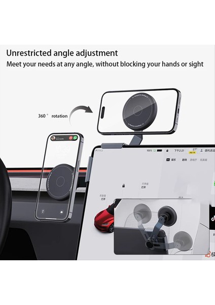 Tesla Byd Zeekr Nıo Xpeng ve Diğer Modellerde Ekranlar Için Çok Açılı Ayarlanabilir Araç Telefonu Montaj Aksesuarı A (Yurt Dışından) modelleri