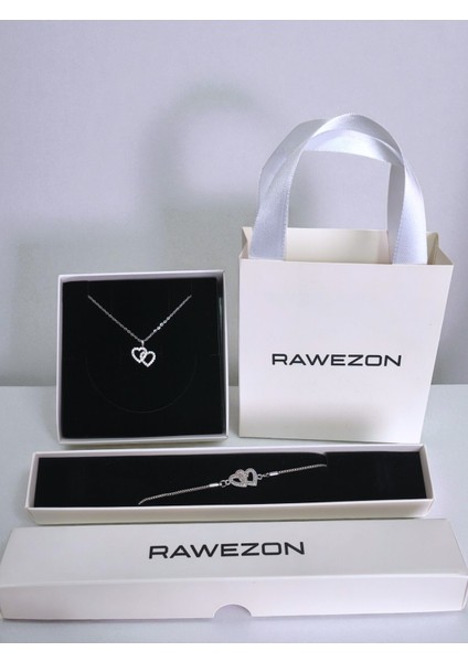 Nerovia Kalpli Kolye Bileklik Seti Çelik Takı | Kutulu Çantalı Kadın Hediye | Sevgiliye Eşe Arkadaşa