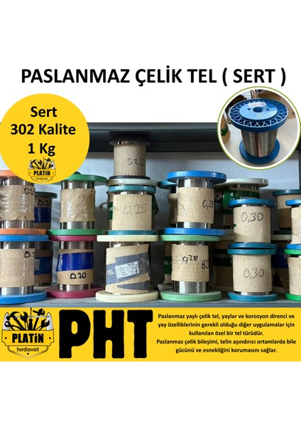 Pht 302 Kalite Paslanmaz Çelik Tel 0,28MM ( Parlak ) 1 kg fiyatları
