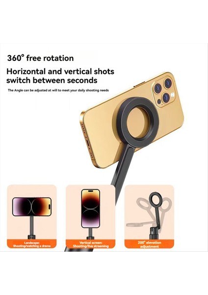 Manyetik Telefon Tripod 1.6m Kablosuz Uzak Taşınabilir Telefonlarla Uzatılabilir Selfie Stick iPhone Android Telefon B (Yurt Dışından) fiyatları