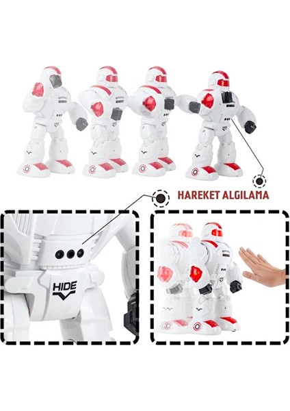 Uzaktan Kumandalı Full Fonksiyonlu Disk Atan Savaşçı Robot Kırmızı 27115 fırsatları