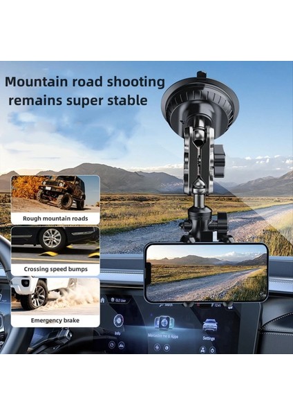 Araç Telefonu Tutucu Çekim Araba 2&#39 Si 1 Arada Güçlü Vantuz Çok Açılı Ayarlanabilir Alüminyum Alaşımlı Klip Tutucu A (Yurt Dışından) modelleri