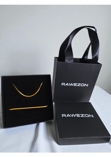 Çantalı Kutulu Erkek Hediye-Gold Renk Italyan Ince Zincir Çelik Kolye Bileklik Sevgiliye Arkadaşa