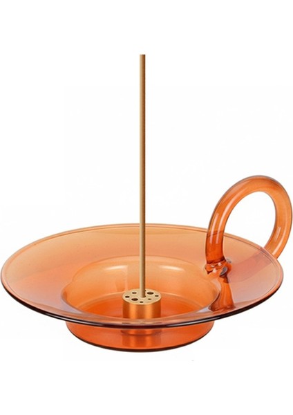 Cam Tütsü Tutucu Pirinç Dokuz Delikli Tütsü Çubuk Tutucu Cam Kül Tutucu ile Meditasyon Yoga Spa Için Tütsü Brülör (Yurt Dışından)