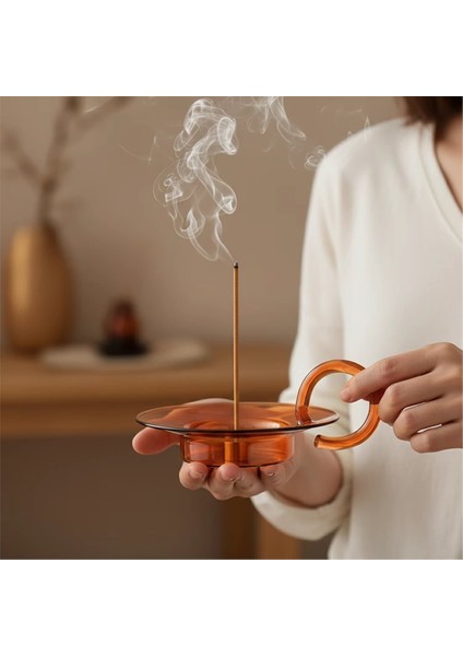 Cam Tütsü Tutucu Pirinç Dokuz Delikli Tütsü Çubuk Tutucu Cam Kül Tutucu ile Meditasyon Yoga Spa Için Tütsü Brülör (Yurt Dışından) modelleri