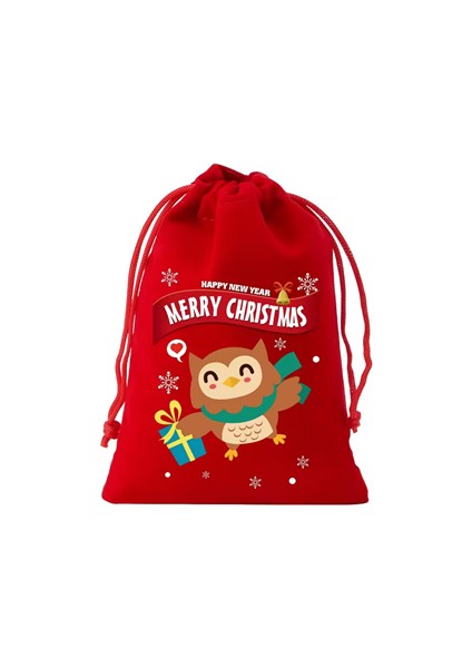 Noel Flanel Çekmeli Hediye Torbası – Küçük Flanel Poşet | Şapkalı Geyik, Penguen, Baykuş, Santa Claus ve Kaykaylı Kar Araba Desenli | Rastgele Model (1 Adet) fiyatları