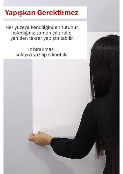 Tanıtım Beyaz, 2 Adet Yapışkansız Tutunan, Statik, Inovatif, Pratik Yazı Tahtası, Elektrostatik Kağıt (Centimeters, 100 cm x 100 Cm) modelleri
