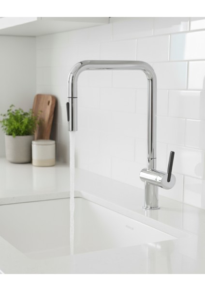 Momi BKM_073N U‑Tip Çekme Spiralli Krom Mutfak Evye Bataryası | Çift Jet, Bal Peteği Aeratör,sessiz kullanım fırsatları