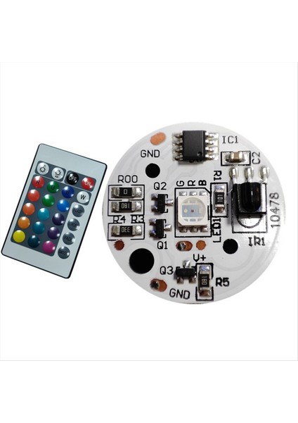 5V Düşük Voltajlı LED Işıklar Plaka Renk Rgb Lamba Kartı 3W Renkli Gradyan Kaynak Ir 24 Kişisel Kablosuz Uzak Anahtar (Yurt Dışından)