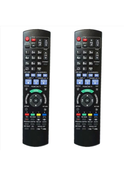 2x Uzaktan Kumanda N2QAYB000980 Panasonic Blu-Ray Disk DVD Oynatıcı Için Yedek HDD Kaydedici N2QAYB000611 N2QAYB000755 (Yurt Dışından)