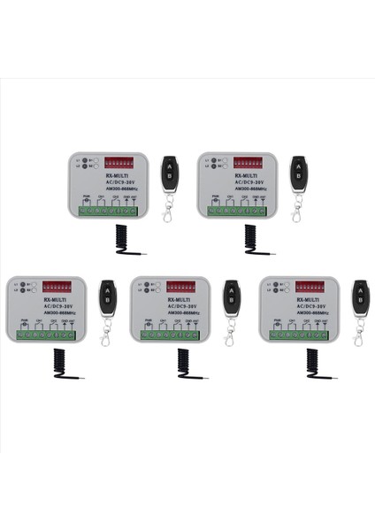 5x Uzaktan Kumanda Anahtarı Alıcısı 300-868MHZ Alıcı Evrensel Ac/dc 9-30V Garaj Kapısı Kontrolü Garaj Anahtarı (Yurt Dışından)