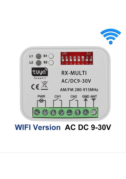 Tuya Wifi Garaj Kapısı Alıcısı 2ch Evrensel Kapı Alıcısı Çok Frekanslı 280-915MHZ Uzaktan Kumanda Anahtarı 9-30V (Yurt Dışından) fırsatları