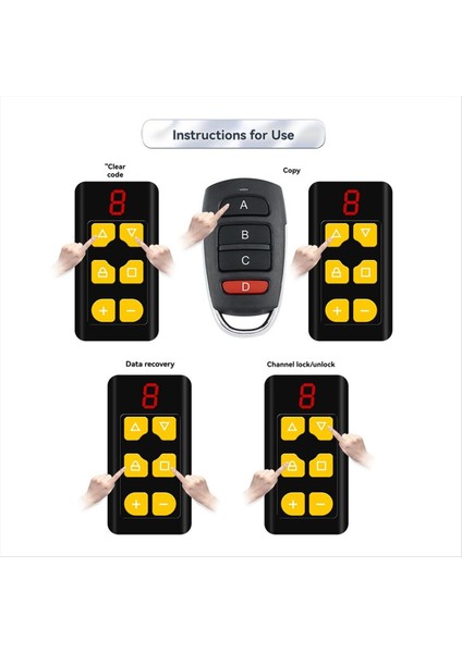 Çok Frekanslı 8 Kanallar Uzaktan Kumanda Kapı Kapı Deklanşör Kapısı Garaj Kapısı Elektrikli Kapı Kopyası Uzaktan Kontrol B (Yurt Dışından) fırsatları