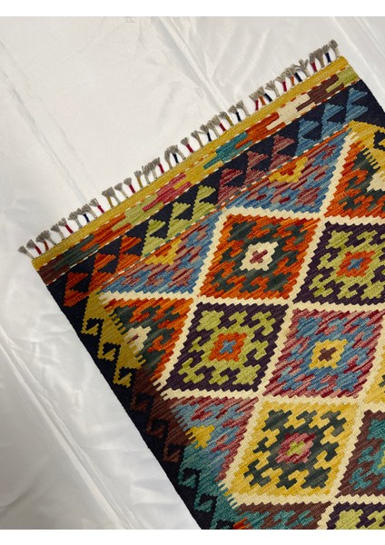 El Dokuma Afgan Kilim Yün Kök Boya