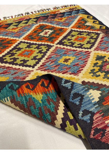 El Dokuma Afgan Kilim Yün Kök Boya